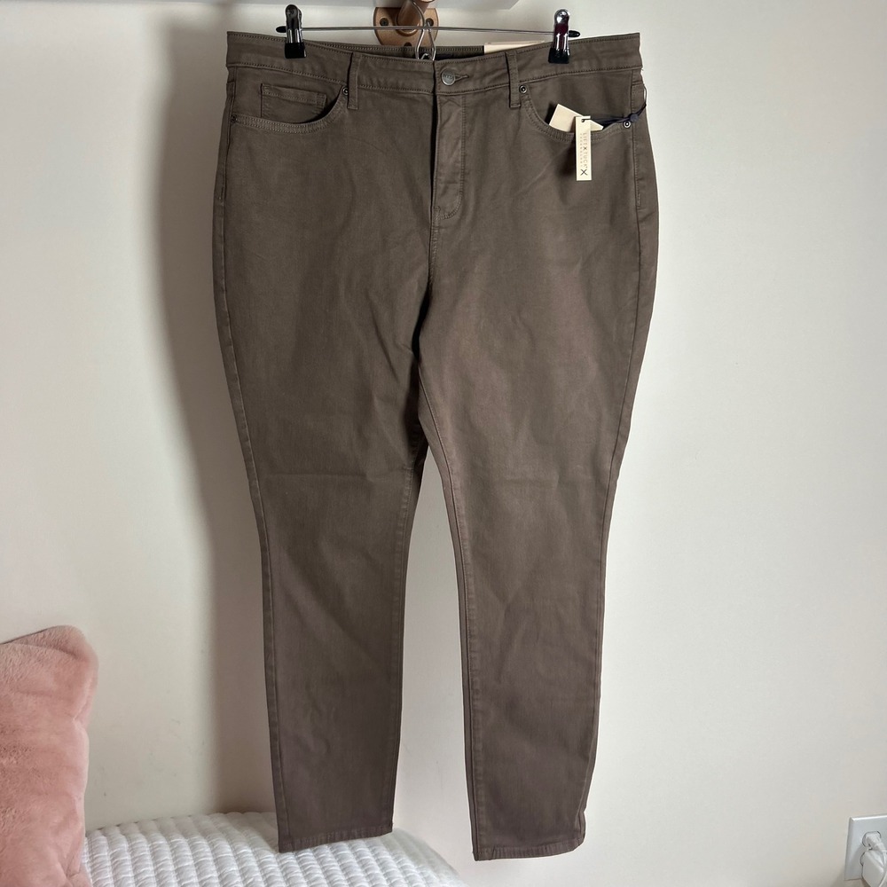 NYDJ Ami Skinny Jeans Dark Wood Women's Size 16 Inseam 29 Lift Tuck Technology